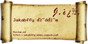 Jakabffy Ádám névjegykártya