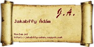 Jakabffy Ádám névjegykártya